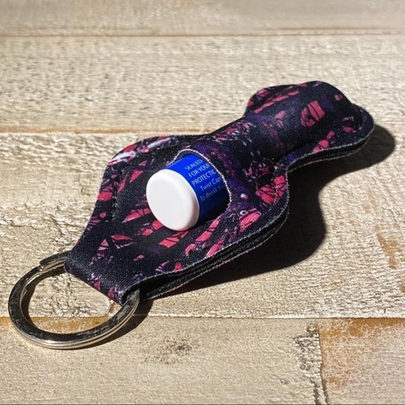 5/$25 Lip Balm Holder Keychain Camouflage Camo Blue and Pink Lipstick Holder - Picture 2 of 5